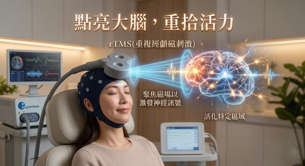 rTMS治療由專業醫師親自執行示意照 - 青欣診所